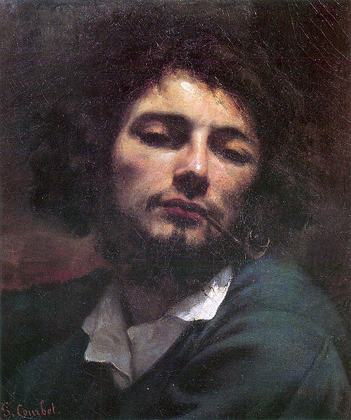 Gustave Courbet Self portrait with pipe.